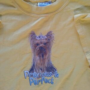 Vintage Air Waves Precious & Perfect Yorkie Dog Terrier T-Shirt